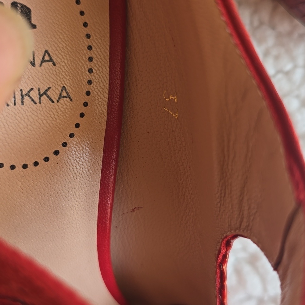 Minna Parikka Roseum Whimsical Red Heart Cutout Women's Leather Heels Sz.37 - Picture 4 of 16